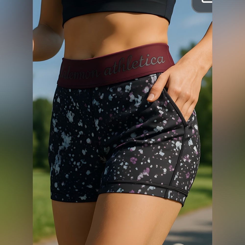 lululemon athletica Women's Black Patterned Shorts. BUNDLE AND SAVE